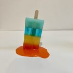 Resin Melting Icy Pole Sculpture "Summer Days" Resin Melting Icy Pole / Ice Block / Popsicle Sculpture Aqua and Orange