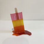 Resin Melting Icy Pole / Ice Block / Popsicle Sculpture Pink, Yellow & Orange