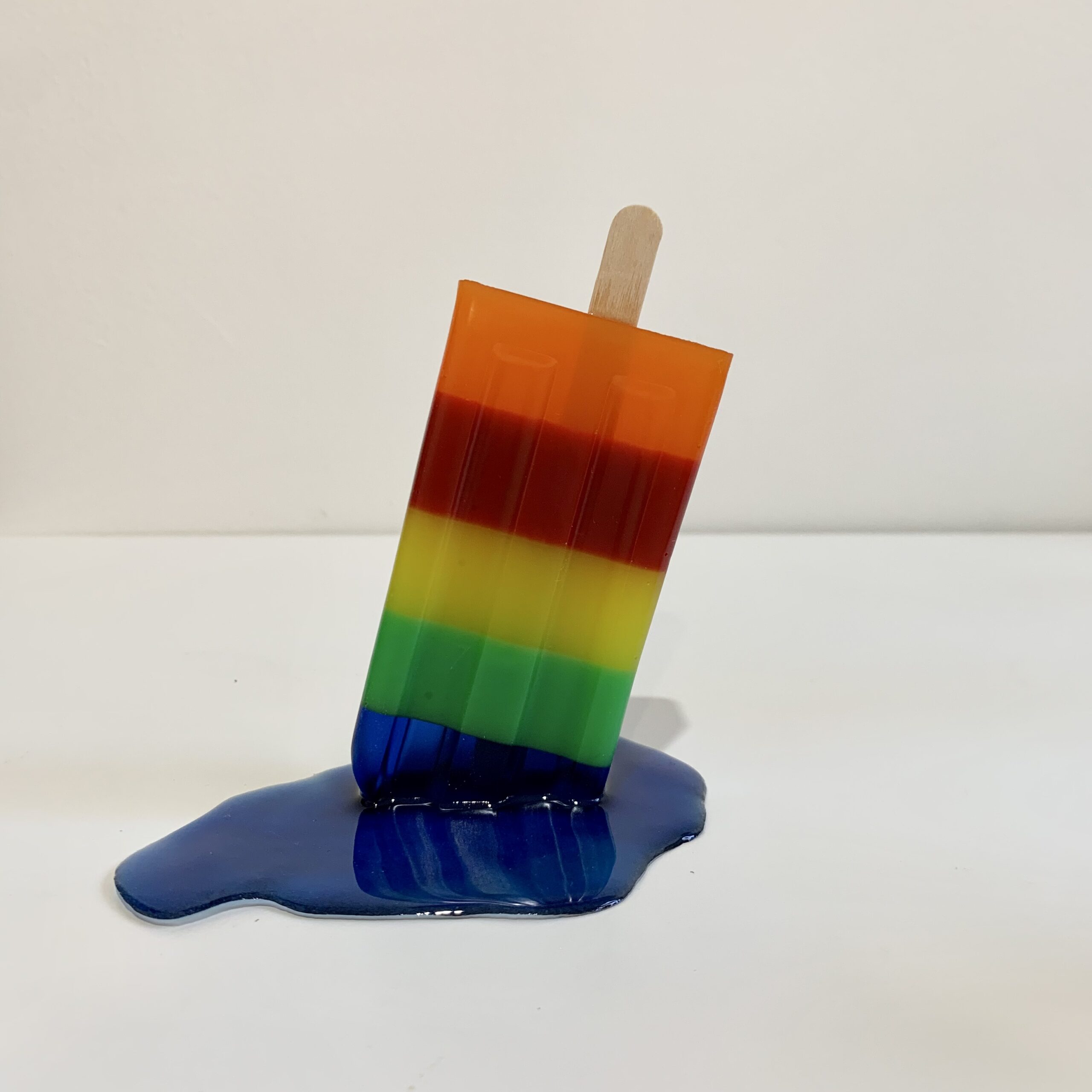 Resin Melting Icy Pole / Ice Block / Popsicle Sculpture Rainbow Colours